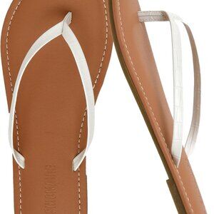 Women Flip Flops Vegan Leather Water Resistant Casual Sandals 8.5